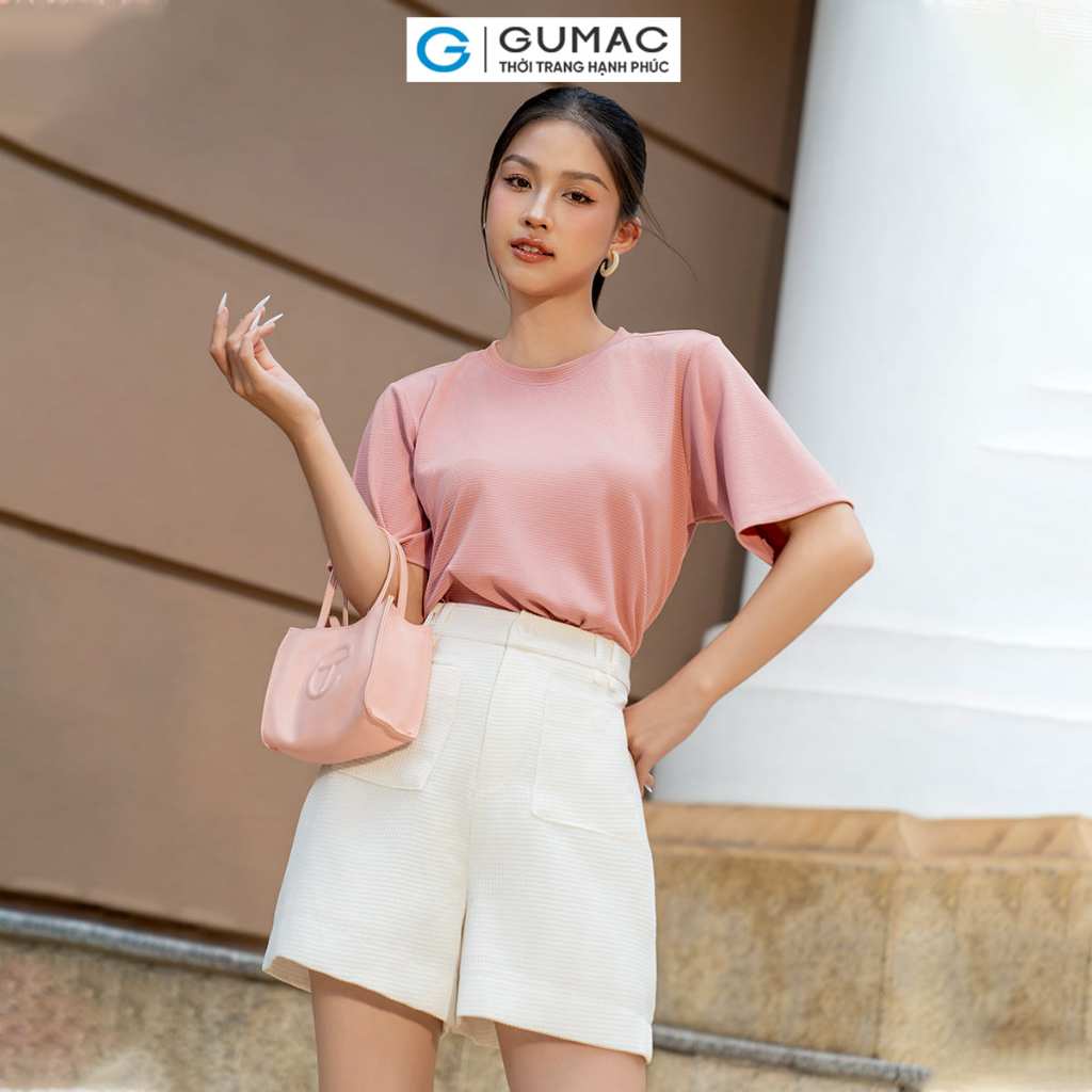 Áo thun croptop trơn thời trang GUMAC ATE05028
