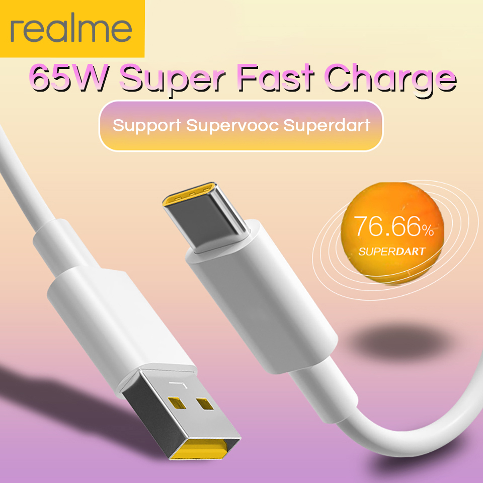 Cáp VOOC Realme Chính Hãng USB-C Sạc 6.5A Sạc Siêu Nhanh Cho Realme 20pro X50 Pro 5G X7 Xt X2