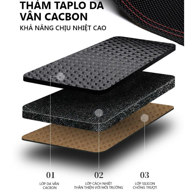 Thảm da Taplo vân Carbon Mazda 6 - loại 3 lớp