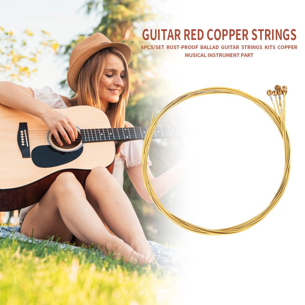 6 cái/bộ đồng chống gỉ Dây Guitar dân gian cho bộ phận Đàn ghi ta âm thanh