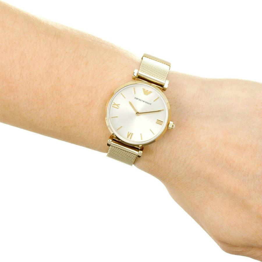 emporio armani ar1957 ladies gold slim watch