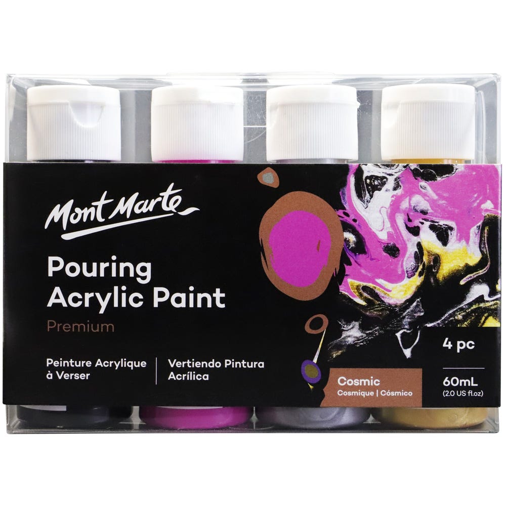 Mont Marte Pouring Acrylic 60ml 4pc-Cosmic.