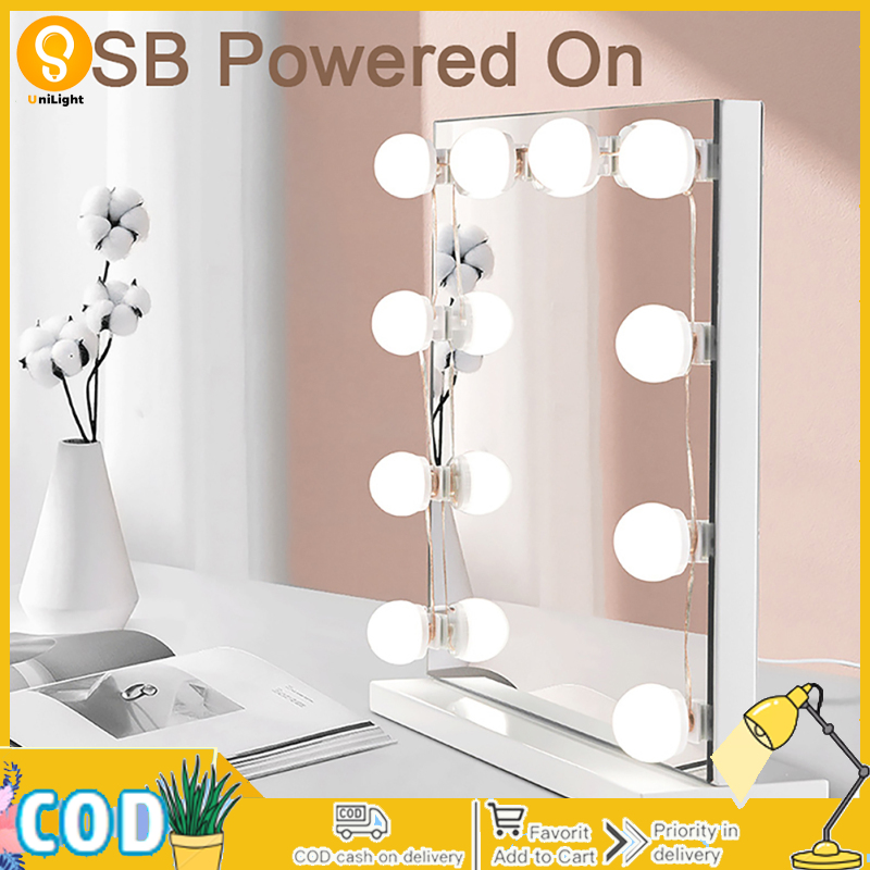 UnLight LED Vanity Lights For Mirror 3 Color Temperature Dimmable Wall Bulbs String For Makeup Table Dressing Room Mirror