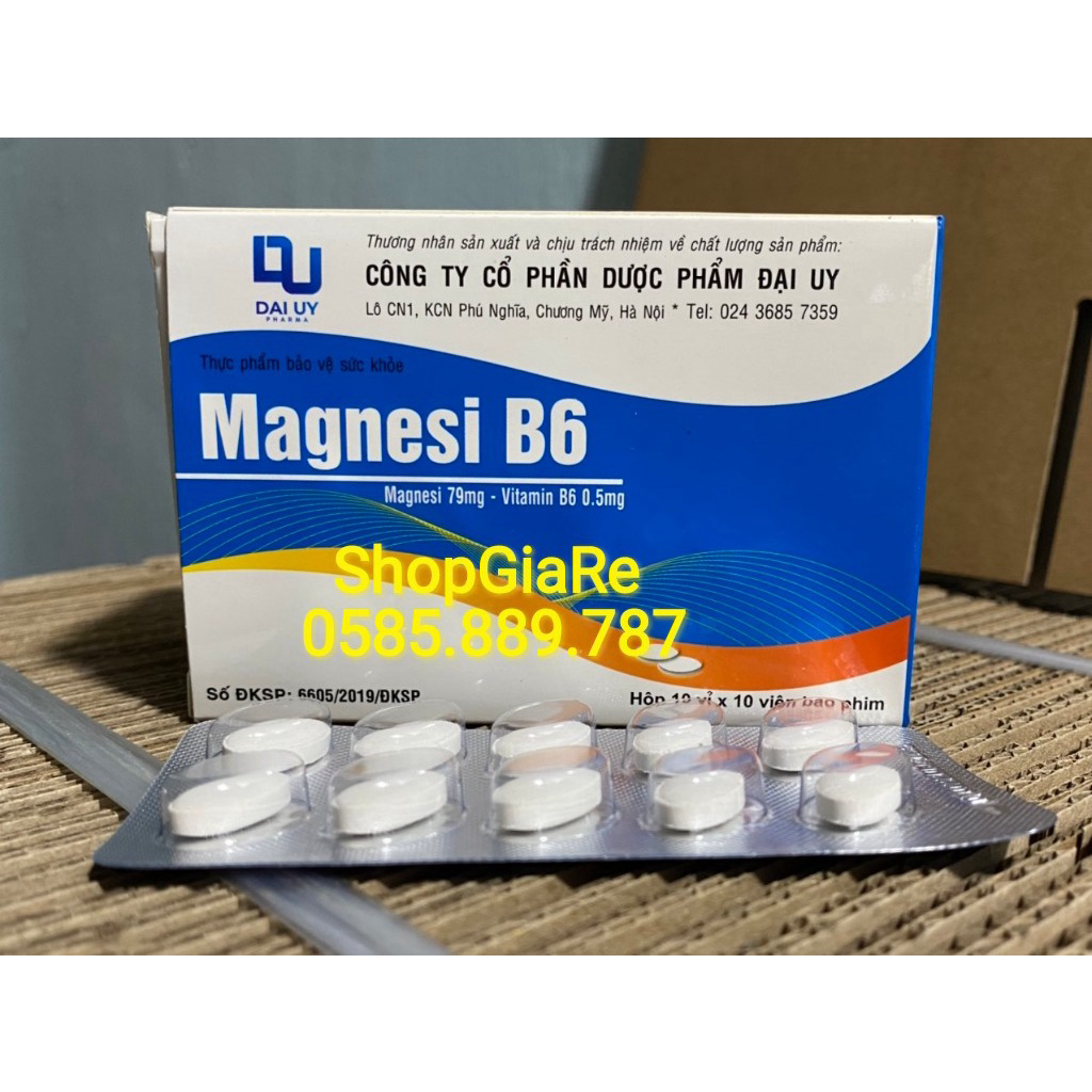 Magnesi B6 bổ sung vitamin B6 và Magnesi 100viên vi