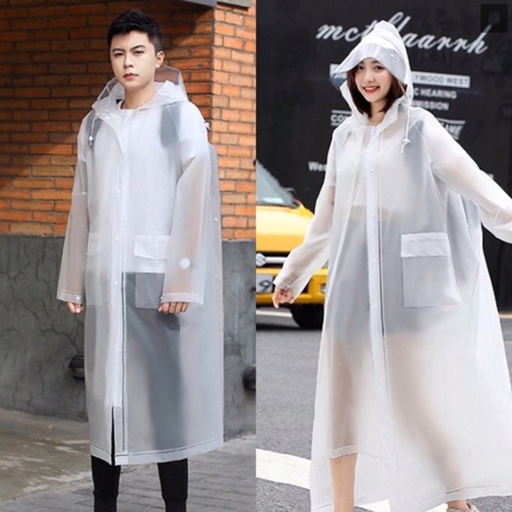 Áo Mưa, Áo Mưa Trong Suốt Chống Thấm Thời Trang Hàn Quốc có tấm che tránh ướt mặt