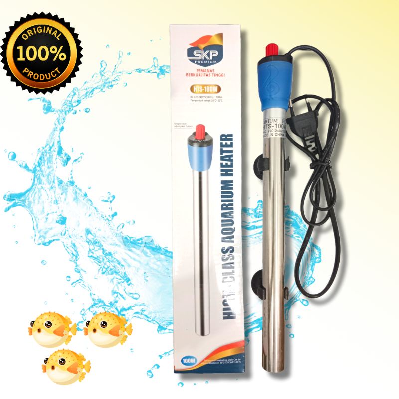 Pemanas Air Aquarium HEATER STAINLESS SKP HTS 100WATT 150WATT 200WATT