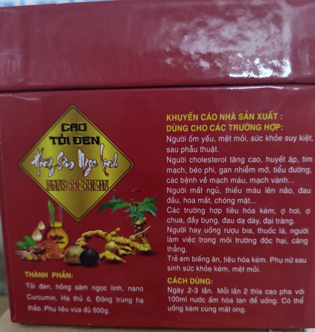 CAO TỎI ĐEN HỒNG SÂM NGỌC LINH NANO CURCUMIN*Người ốm yếu  mệt mỏi sức khỏe suy kiệt ***