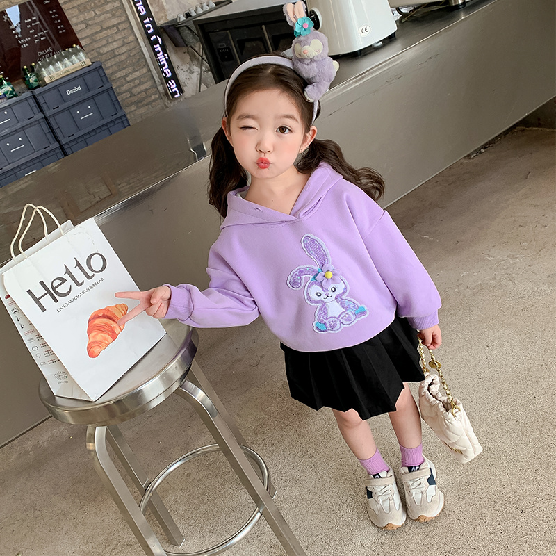 BAOLONGXIN Girls sweater hoodie kids tops cute sweet Korean girl sweater