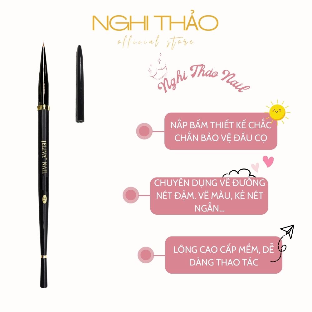 Cọ vẽ nét nail ngắn 6mm Jeliva 07