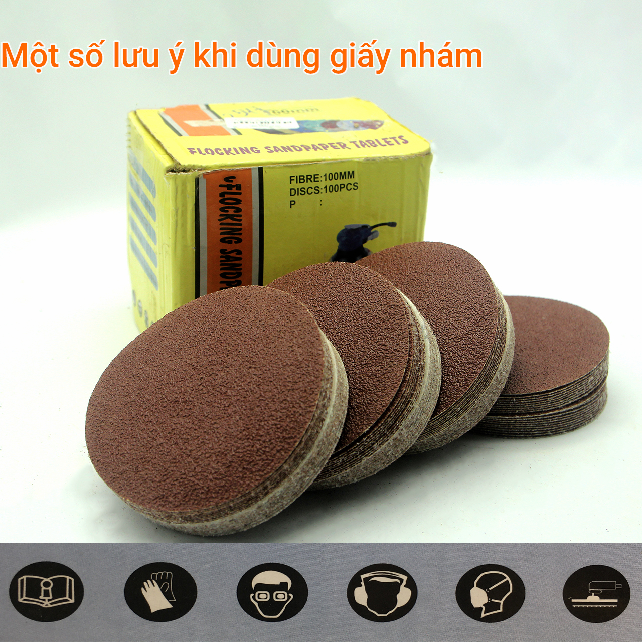 Combo 100 giấy nhám tròn và 10 đế chà nhám Φ100MM