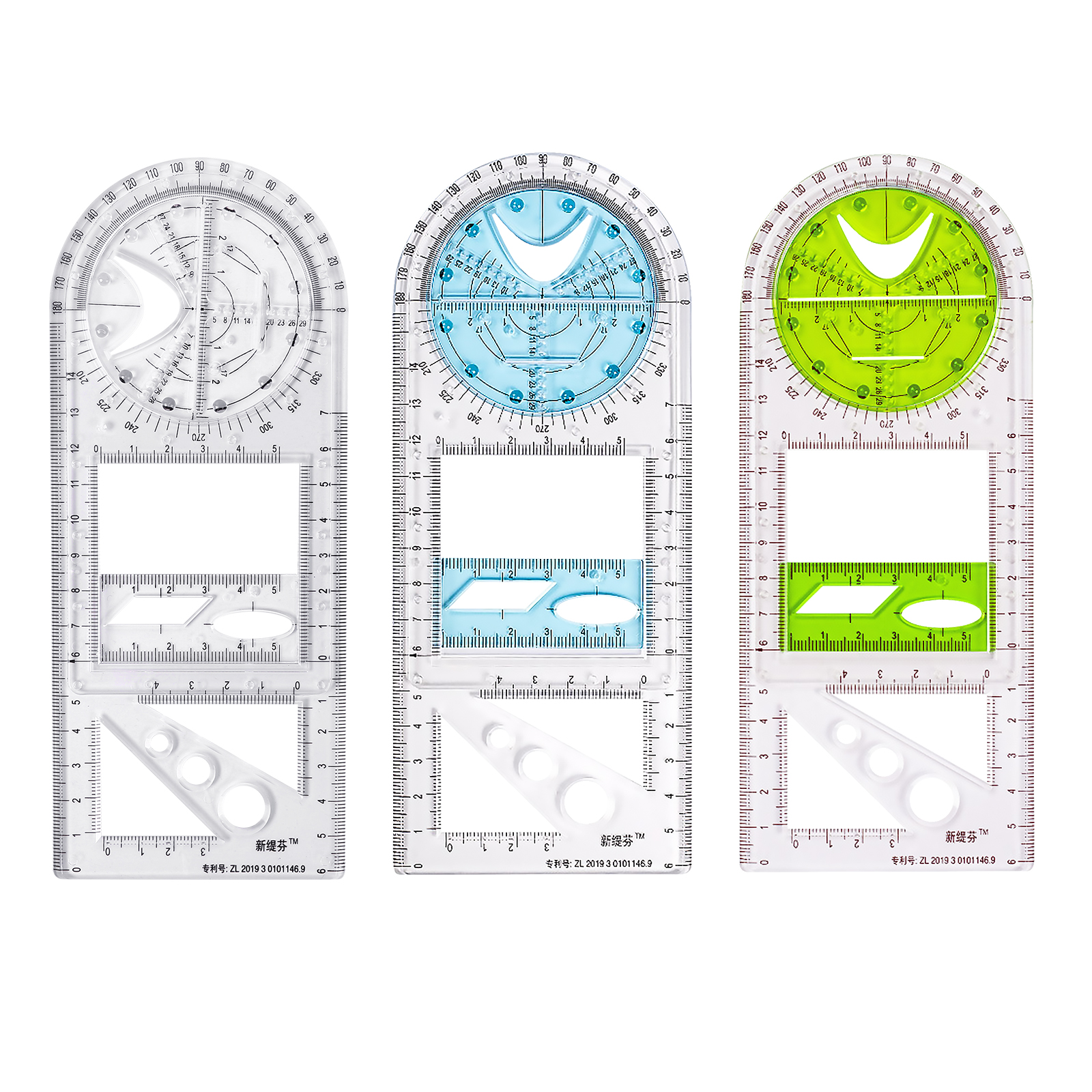 Elips Ruler 【SkinHorizon】Multifunctional Geometric Ruler, Mathematics Drawing Ruler ...