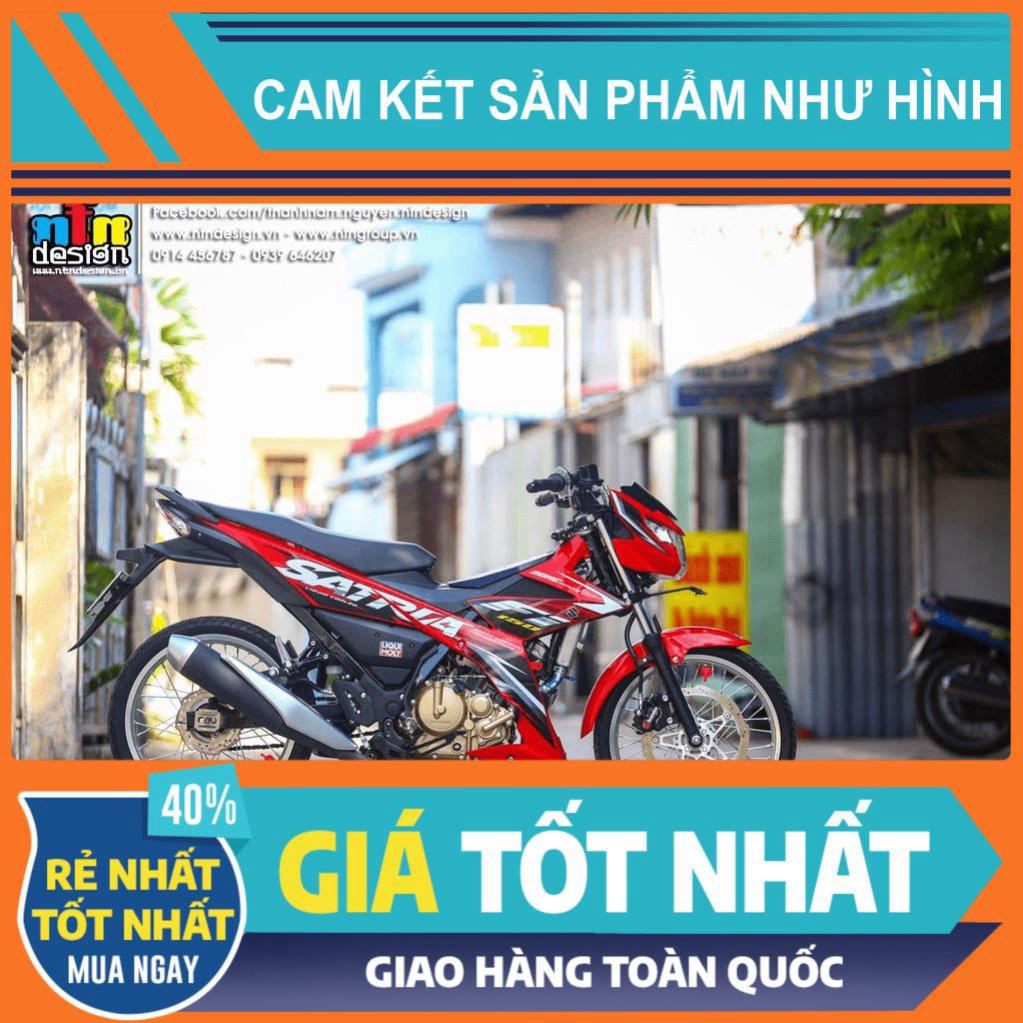Tem Rời Dán Xe Raider FI Mẫu Đỏ Đen Chữ Satria
