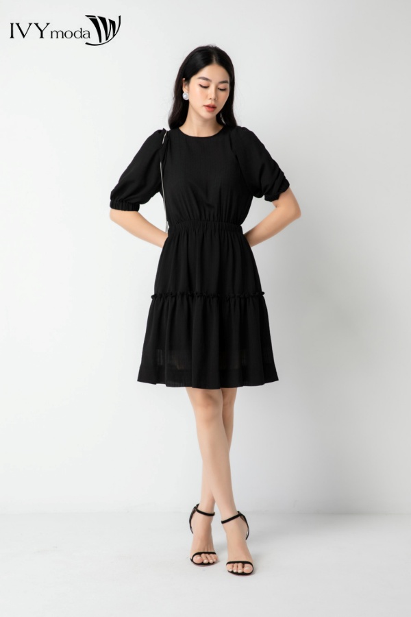 Đầm xòe 2 lớp cổ tròn IVY moda MS 48B8622