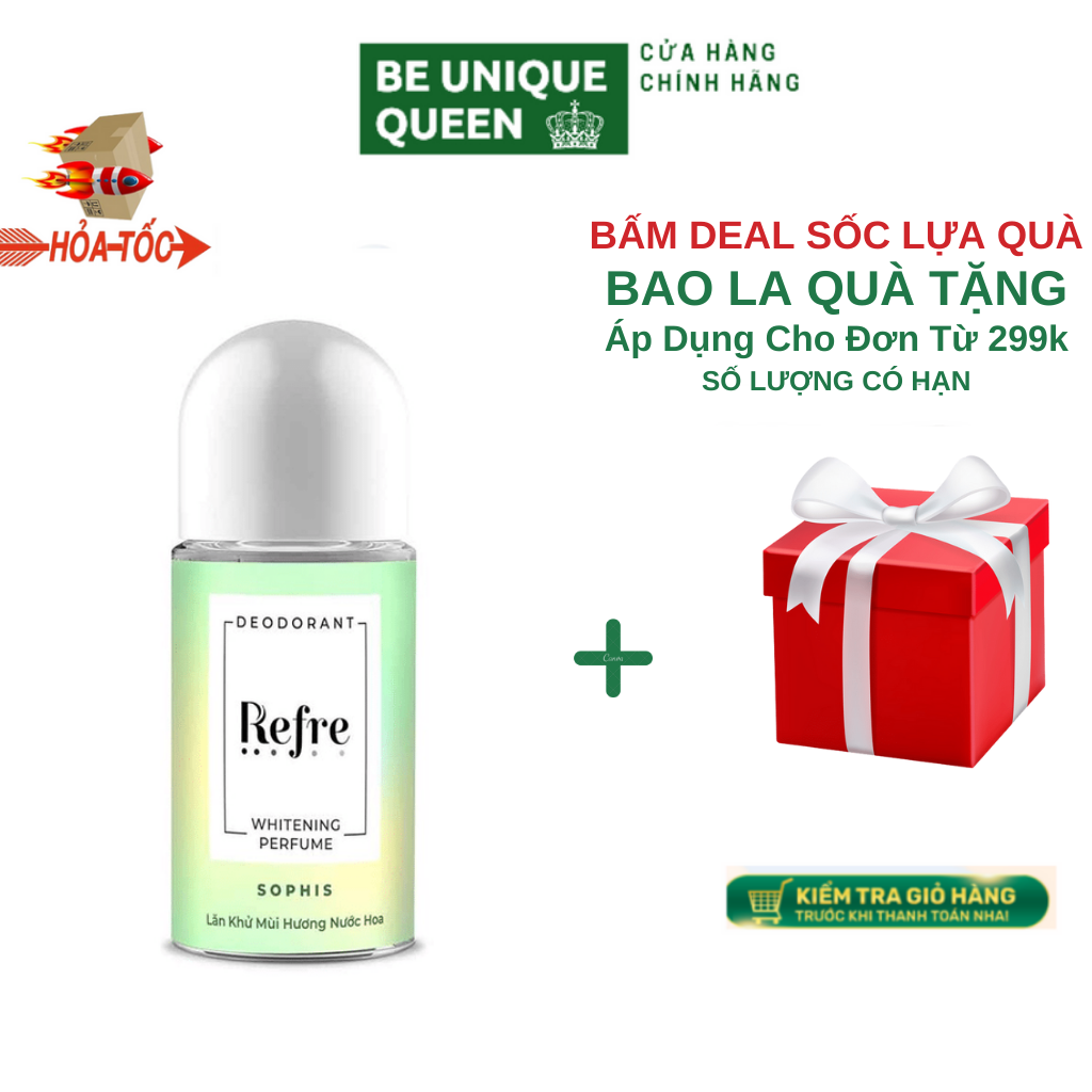 Lăn Khử Mùi Refre Dưỡng Trắng Hương Nước Hoa Hương Thanh Nhã 40ml