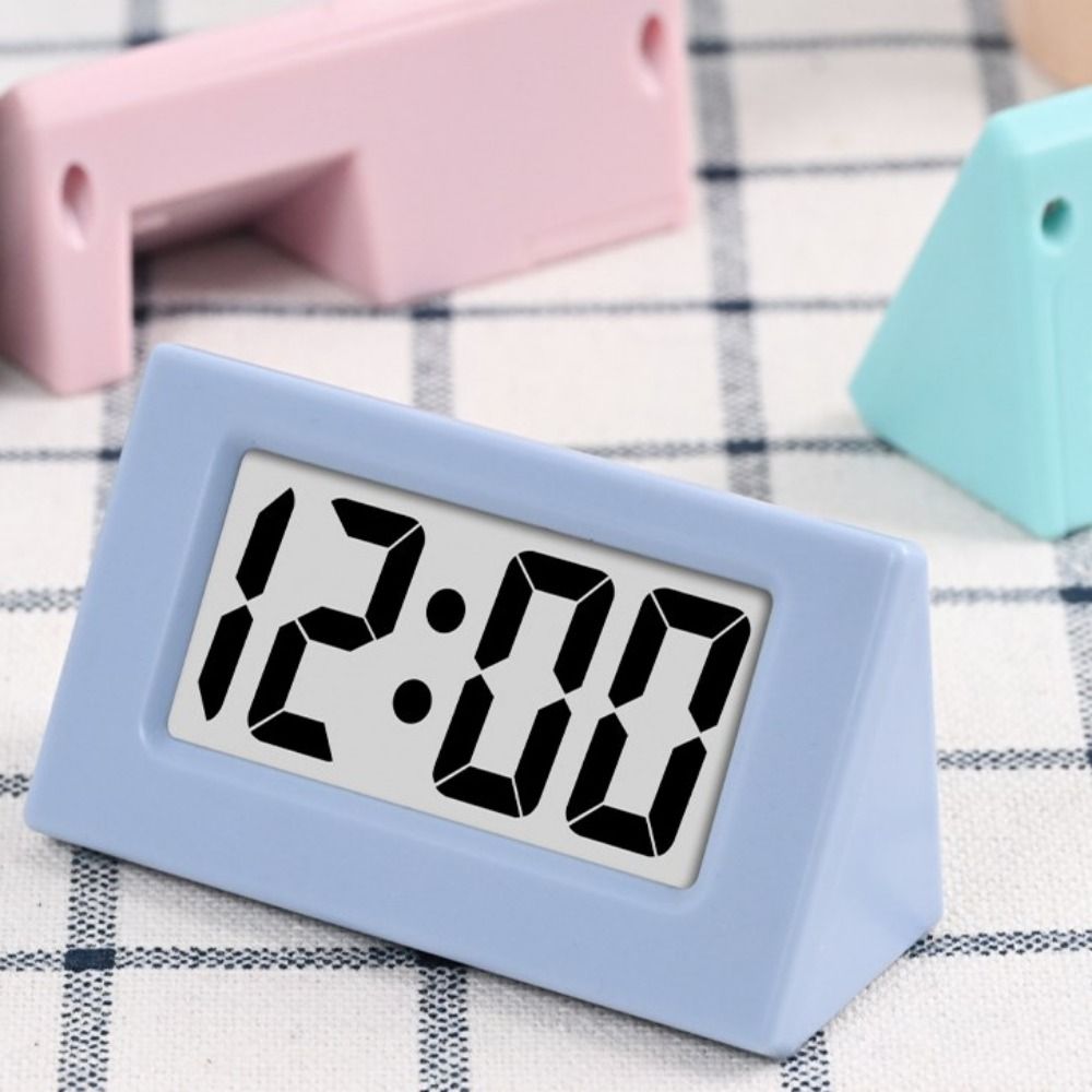 Creative Simple LED Digital Clock Mute Cute Mini Triangle Clock Time Display Desk Electronic Clock Home. 