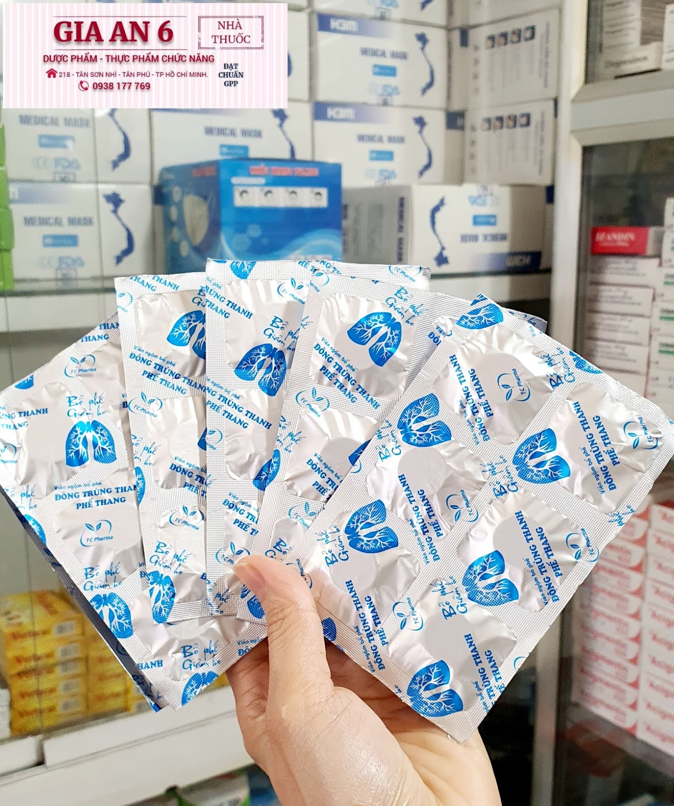 VIÊN NGẬM BỔ PHẾ ĐÔNG TRÙNG THANH PHẾ THANG (Hộp 12 vỉ x 6 viên).