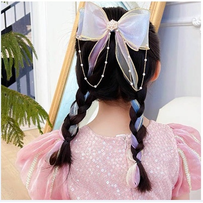 Kẹp tóc nơ cầu vồng đáng yêu