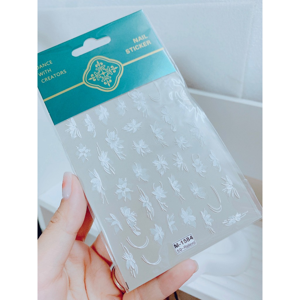 Sticker nổi hình hoa dán móng mẫu mới hot