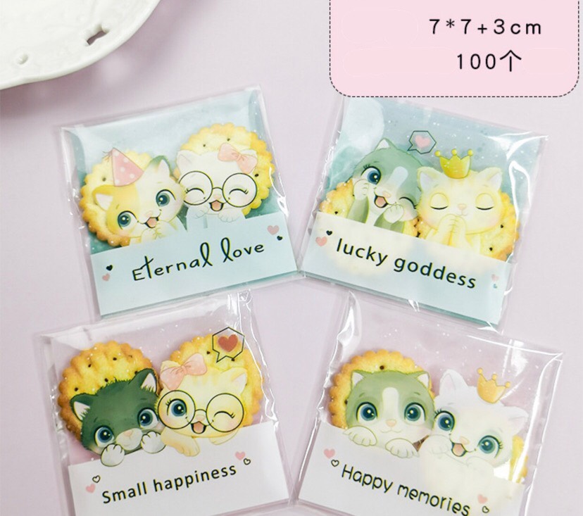Túi dán đựng bánh kẹo 7x7 cm