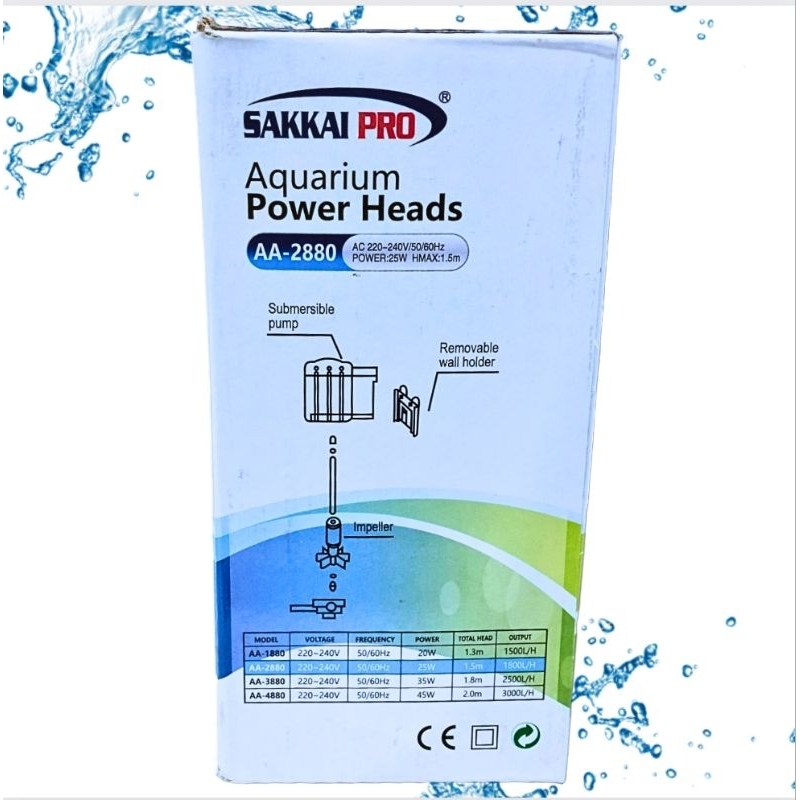 Pompa Aquarium kolam hidroponik SAKKAI PRO AA 2880 Submersible pump