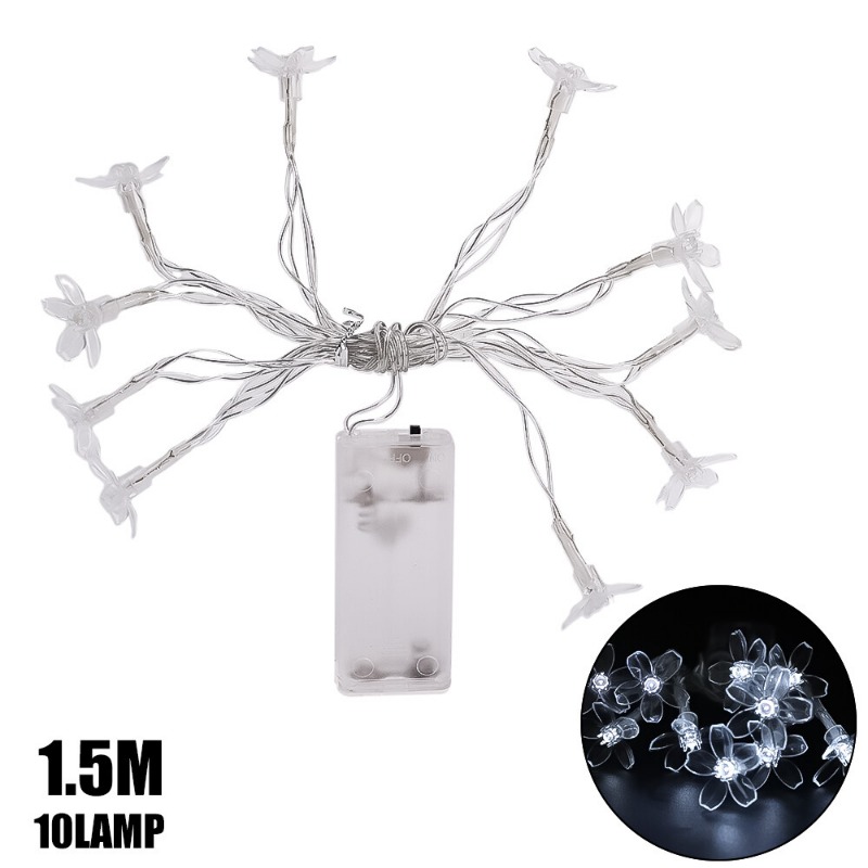 5M Solar/Battery Cherry Blossom String Light LED Outdoor Waterproof Crystal Flowers Fairy Lighting Christmas New Year Party Home Garden Decoration