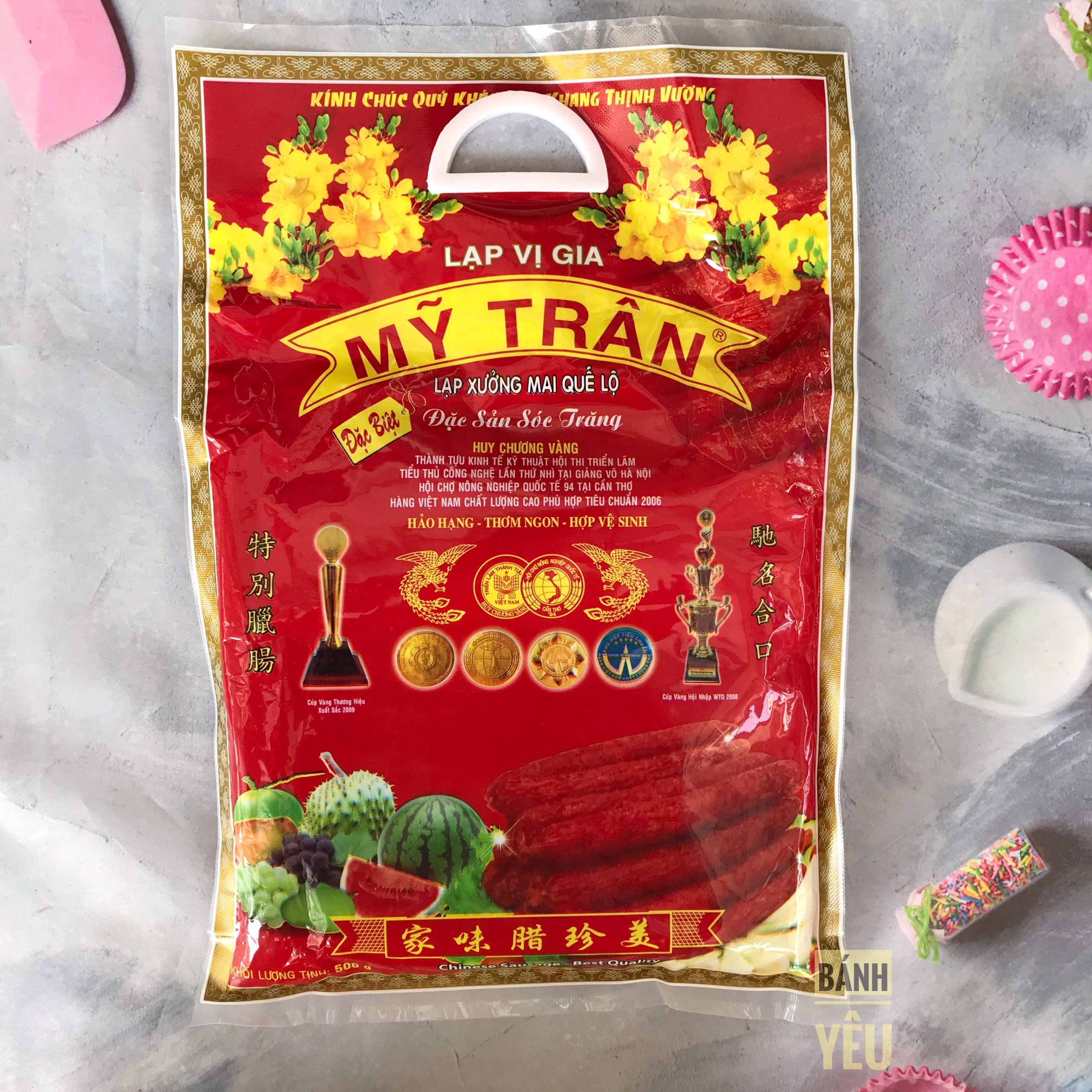 Lạp xưởng mỹ trân /mai quế lộ gói nguyên 500g dung làm bánh,nấu ăn,..