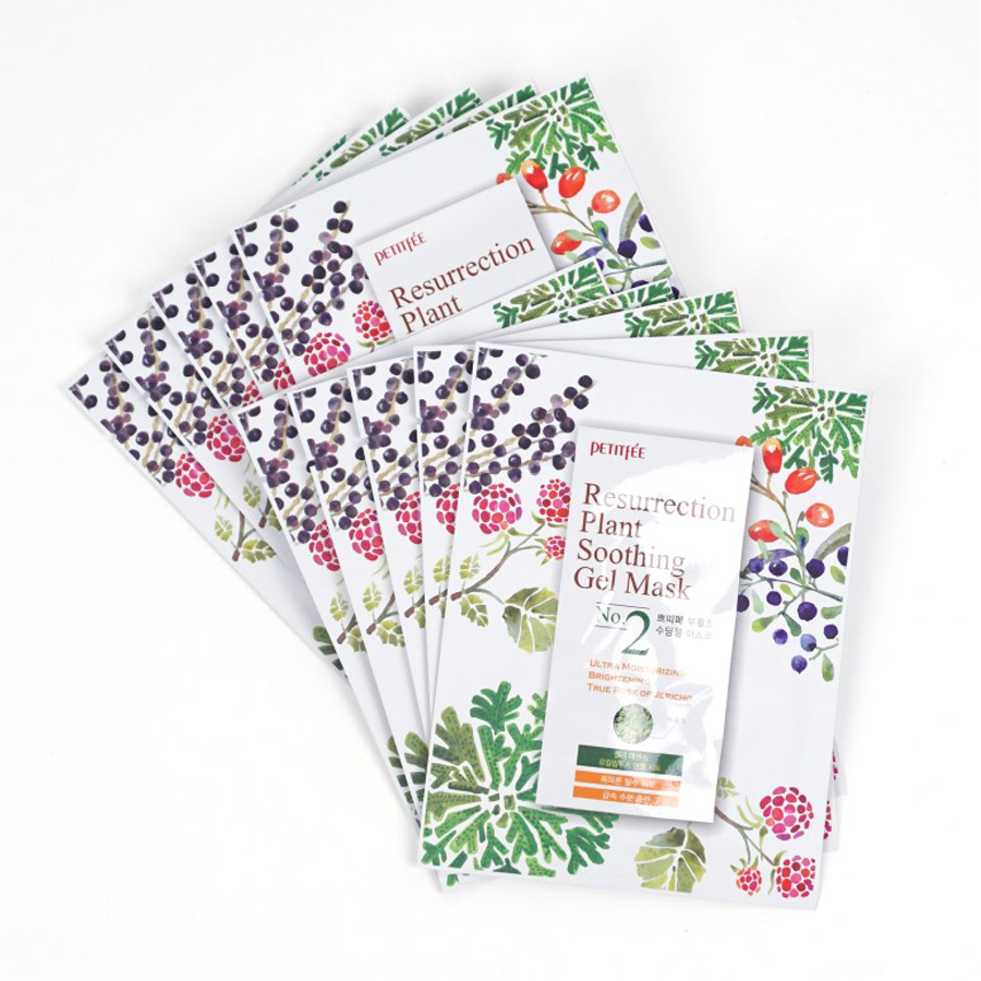 Mặt nạ mặt PETITFEE Resurrection Plant Soothing (hộp 10 gói)