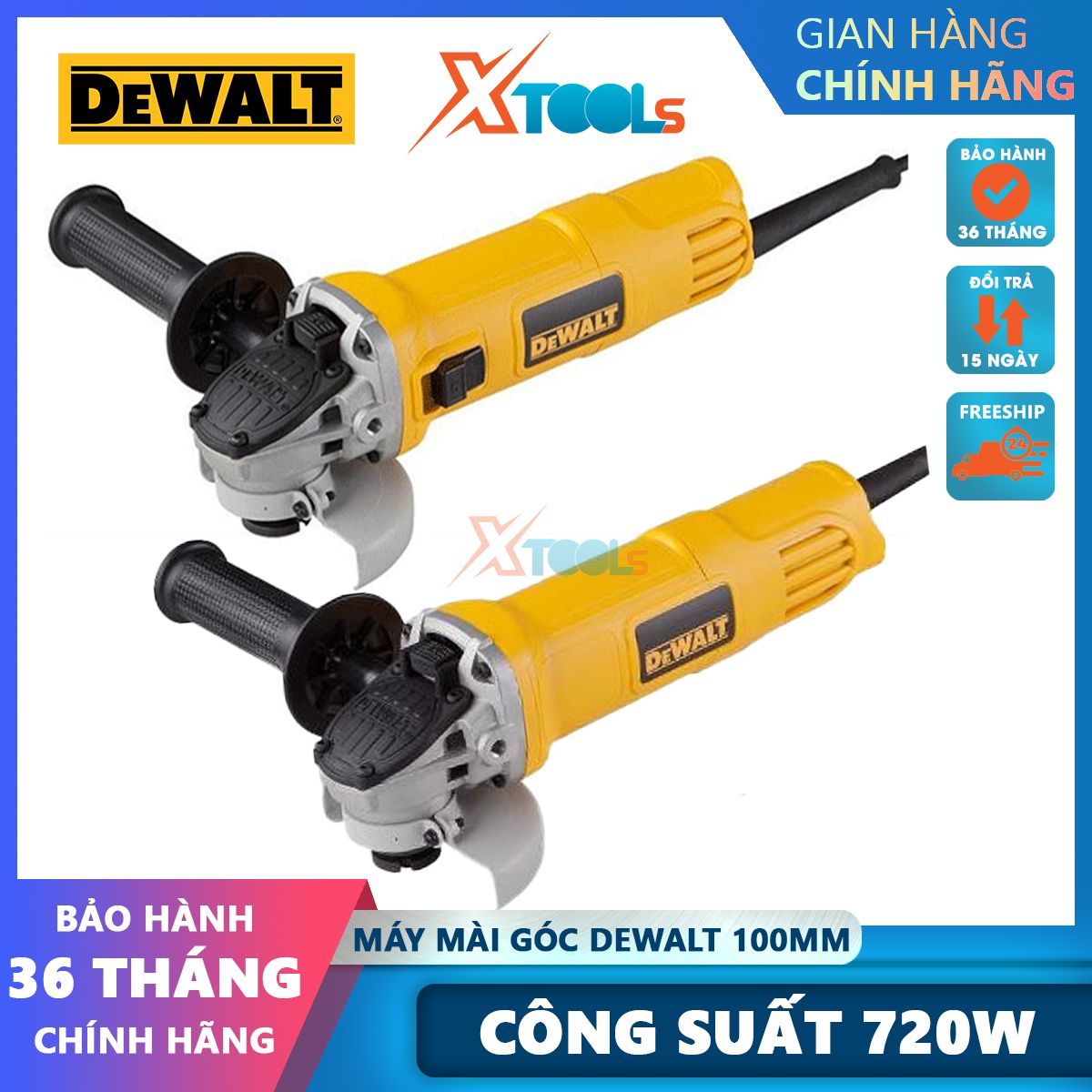 Detek 720W 100mm M10 portable angle grinder Iron cutter overload protection 11000 speed v/p slide or tail switch-xtools
