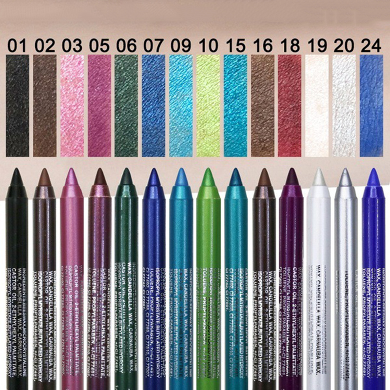 14 Colors Long-lasting Eye Liner Pencil Waterproof Pigment Blue Brown ...