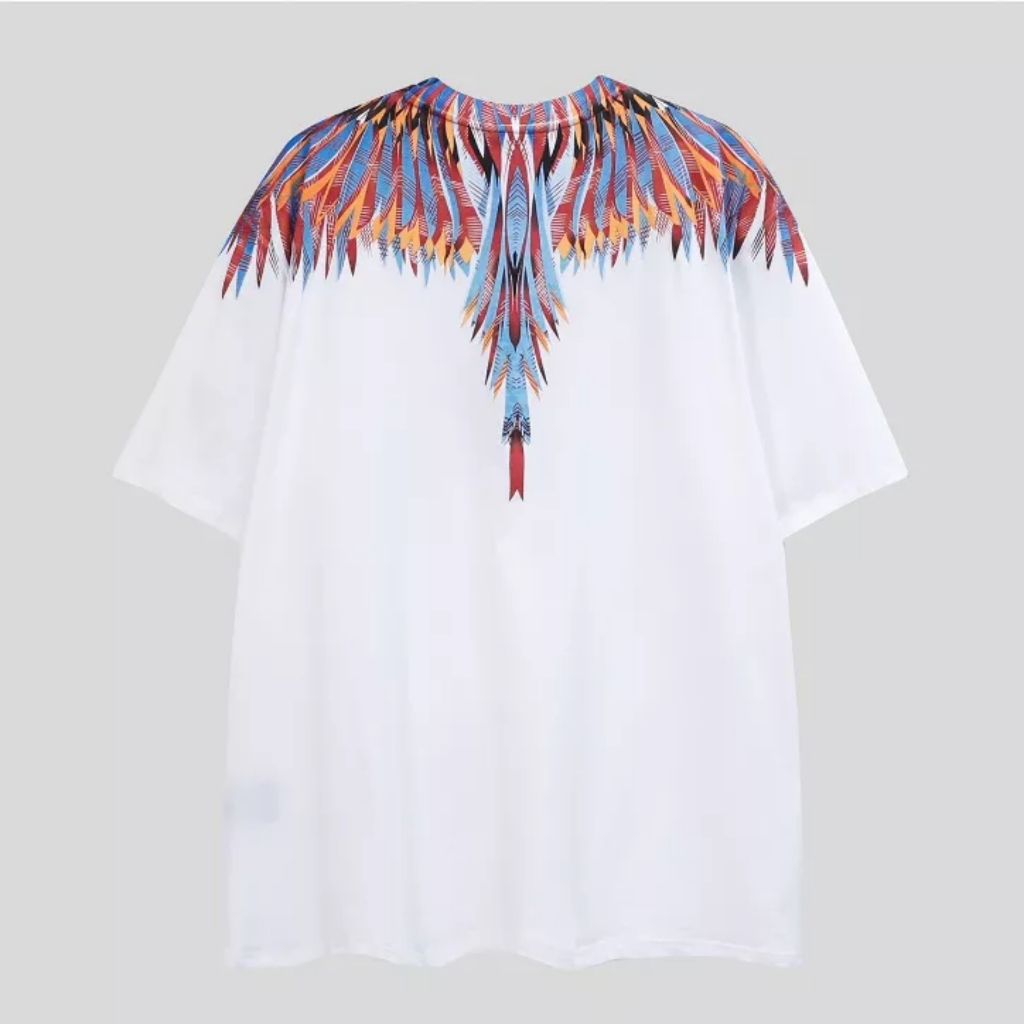 Áo chim cánh đại bàng in hình đôi cánh, áo phông cánh chim chất cotton đen trắng co giãn không xù vải