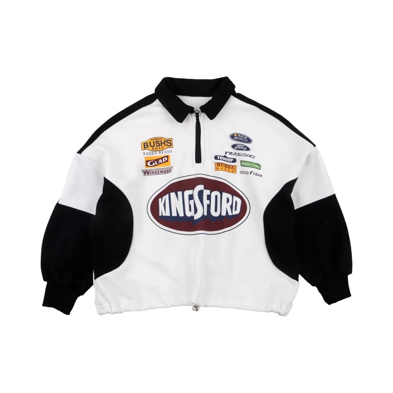 YA ZHOU LONG Boys sweatshirt with printed lapel cartoon top