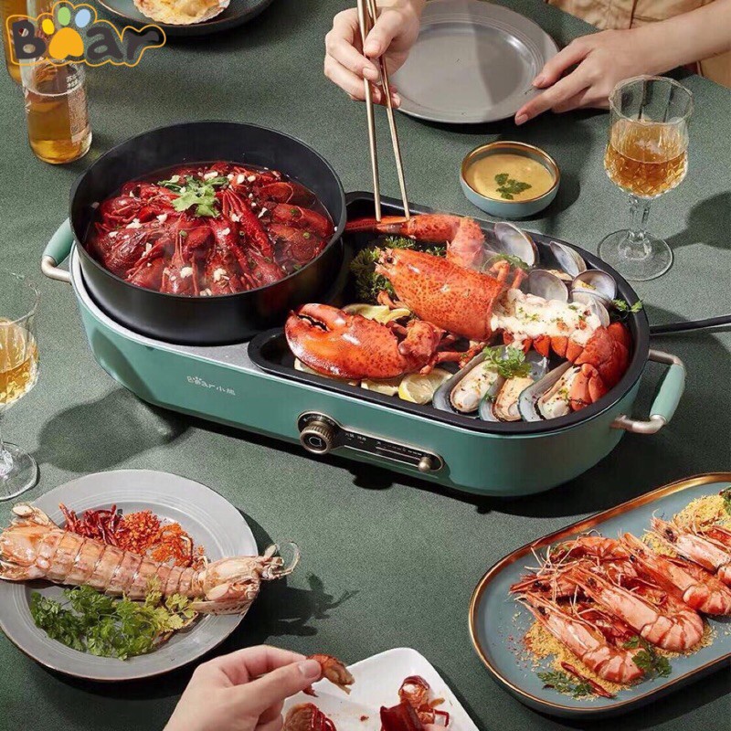 Bếp lẩu nướng đa năng, bếp lẩu điện có thể tháo rời BEAR DKL-C15L1 chính hãng - Hàng Chính Hãng