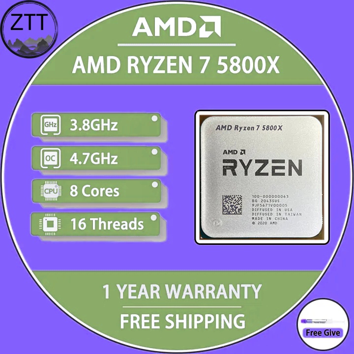 Ghz 5800x Threads AMD Ryzen 5800X Processor: Socket AM4, Cores 16