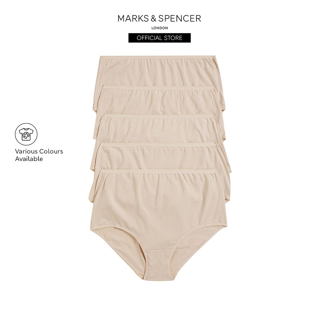 Buy MARKS & SPENCER M&S 5pk No VPL Cotton Modal Full Briefs - T61