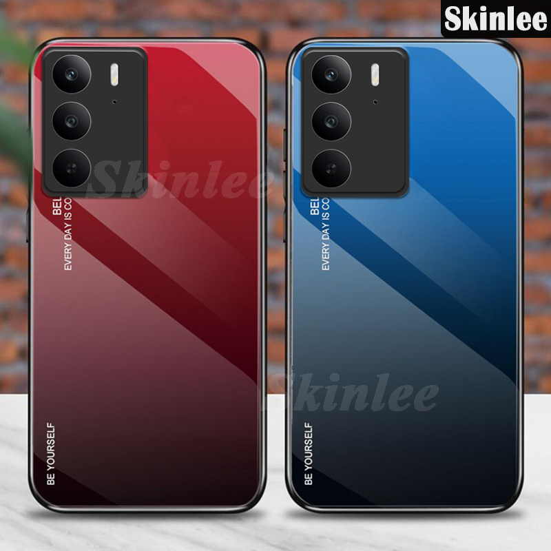 Phone case For Realme C75X Back cover Gradient Tempered Glass Protector Mirror Hard Cover For Realme C75 Cover cases.