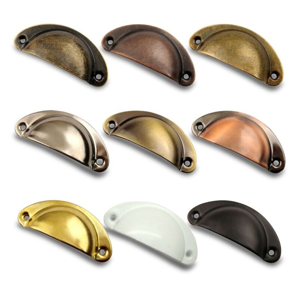 DJRGS Shell 2PCS Antique Door Knob Pull Handle Wardrobe Drawer Handle Door Handle Furniture Knobs Cupboard Handle