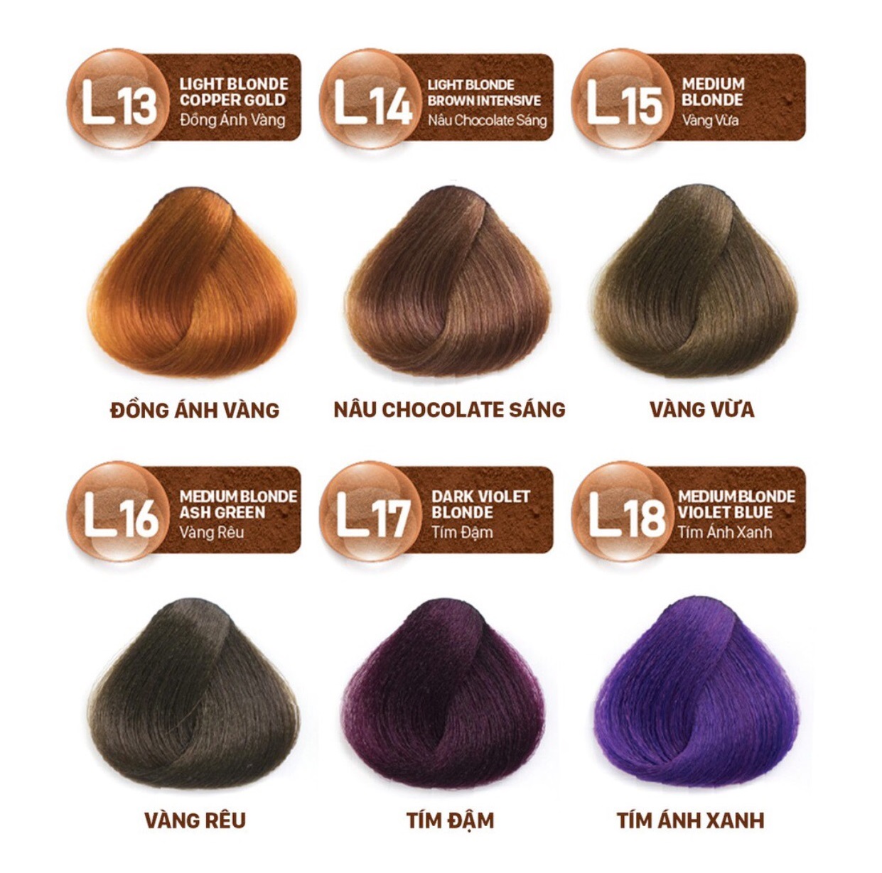 Nhuộm tóc màu thời trang với thành phần thiên nhiên Youth & Color Lavox - Gồm 18 màu nhuộm