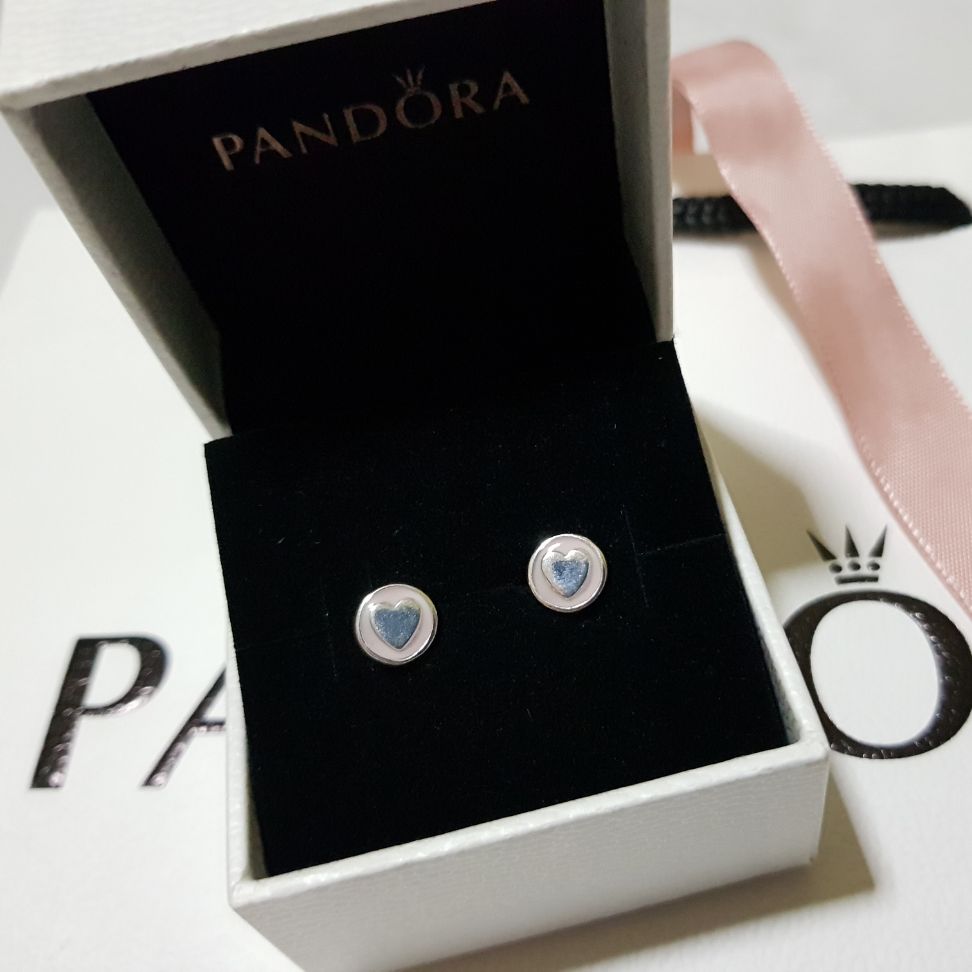 Pandora Sweet Pink Heart Earring 