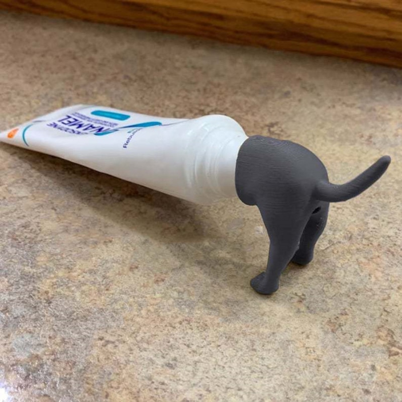 Creative Funny Toothpaste Squeezer Pooping Dog Butt Toothpaste Topper Home Toothpaste Holder Toothpaste Dispenser for Kid Gift