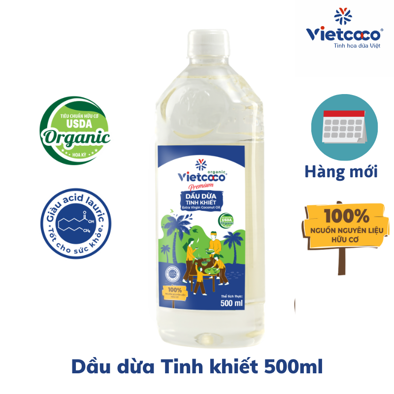 Dầu dừa tinh khiết Vietcoco chai Pet