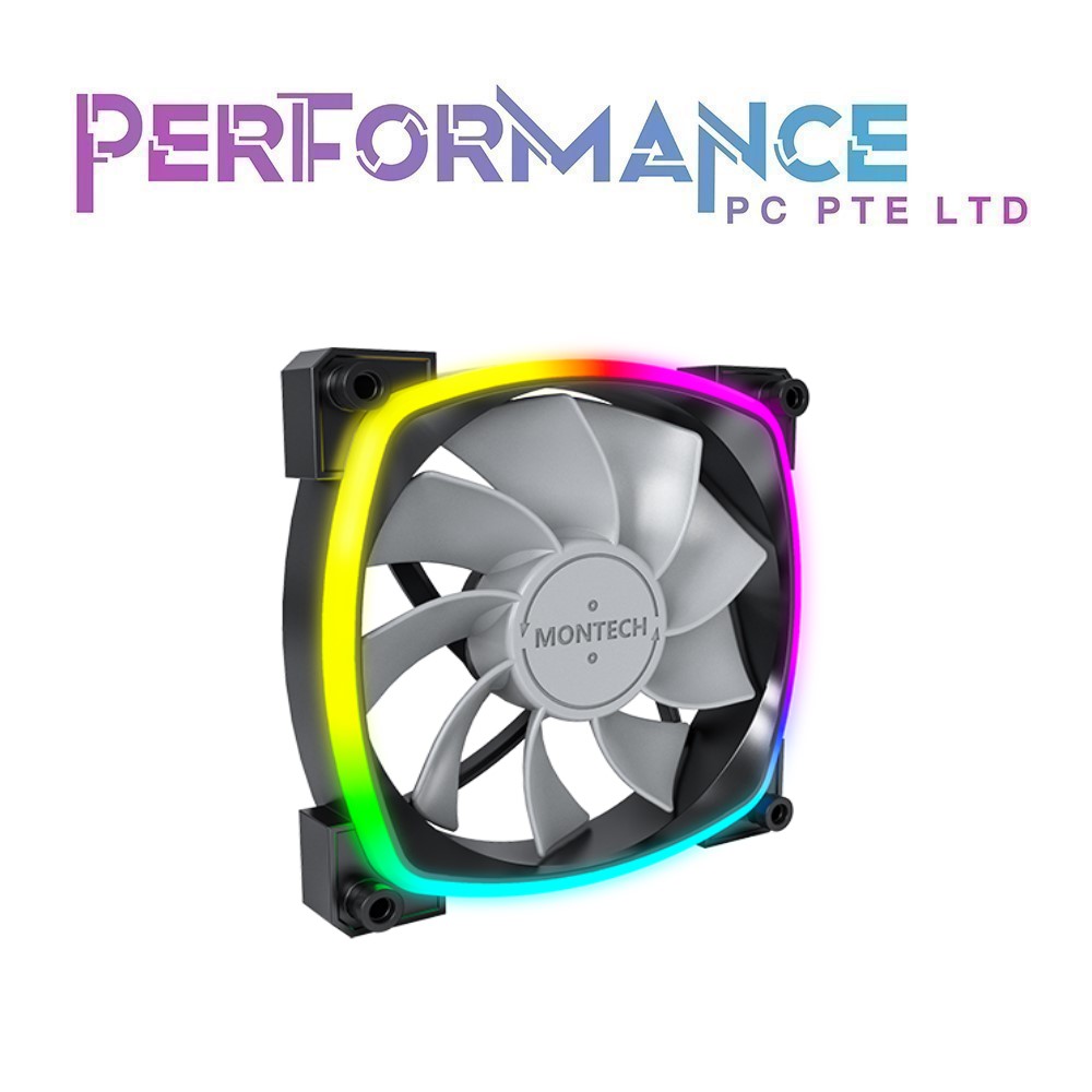 MONTECH RX 120 RX120 ARGB PWM Reverse Fan Black/White (3 YEARS WARRANTY ...