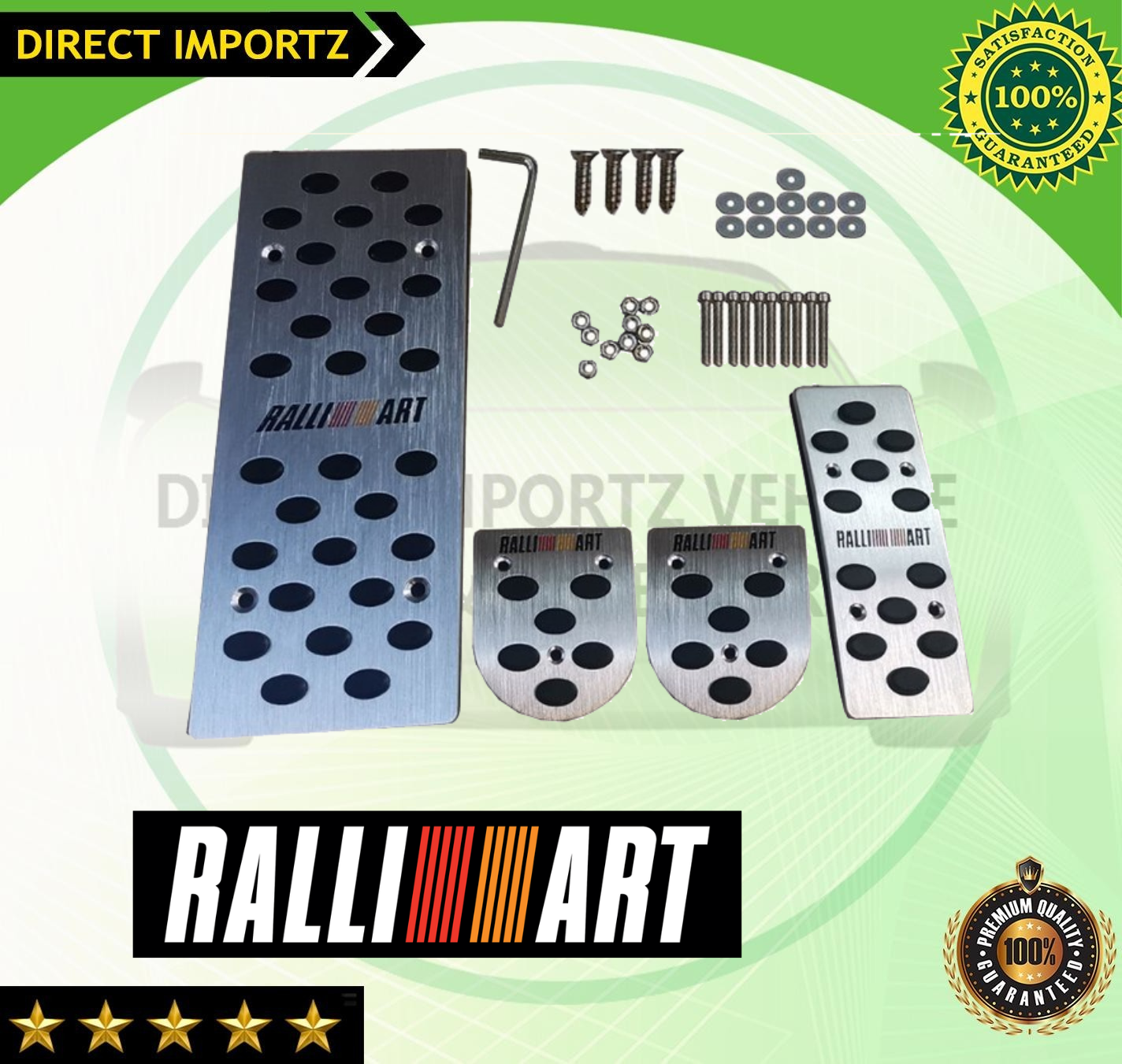 Ralliart Universal Pedal Pads Silver ( manual transmission ) ( Car