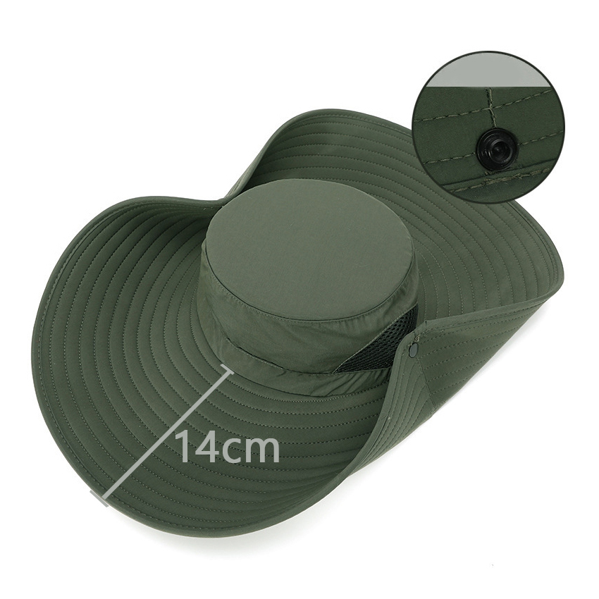 【Miyinla Store】Summer Hat Cowboy Men Outdoor Sun Protector Hat Anti UV Cap Large Wide Folding Fishing Hats Panama. 