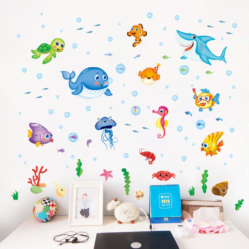 Decal dán tường Sticker Tranh Dán Tường - Động vật biển -XL7206-kiddecals