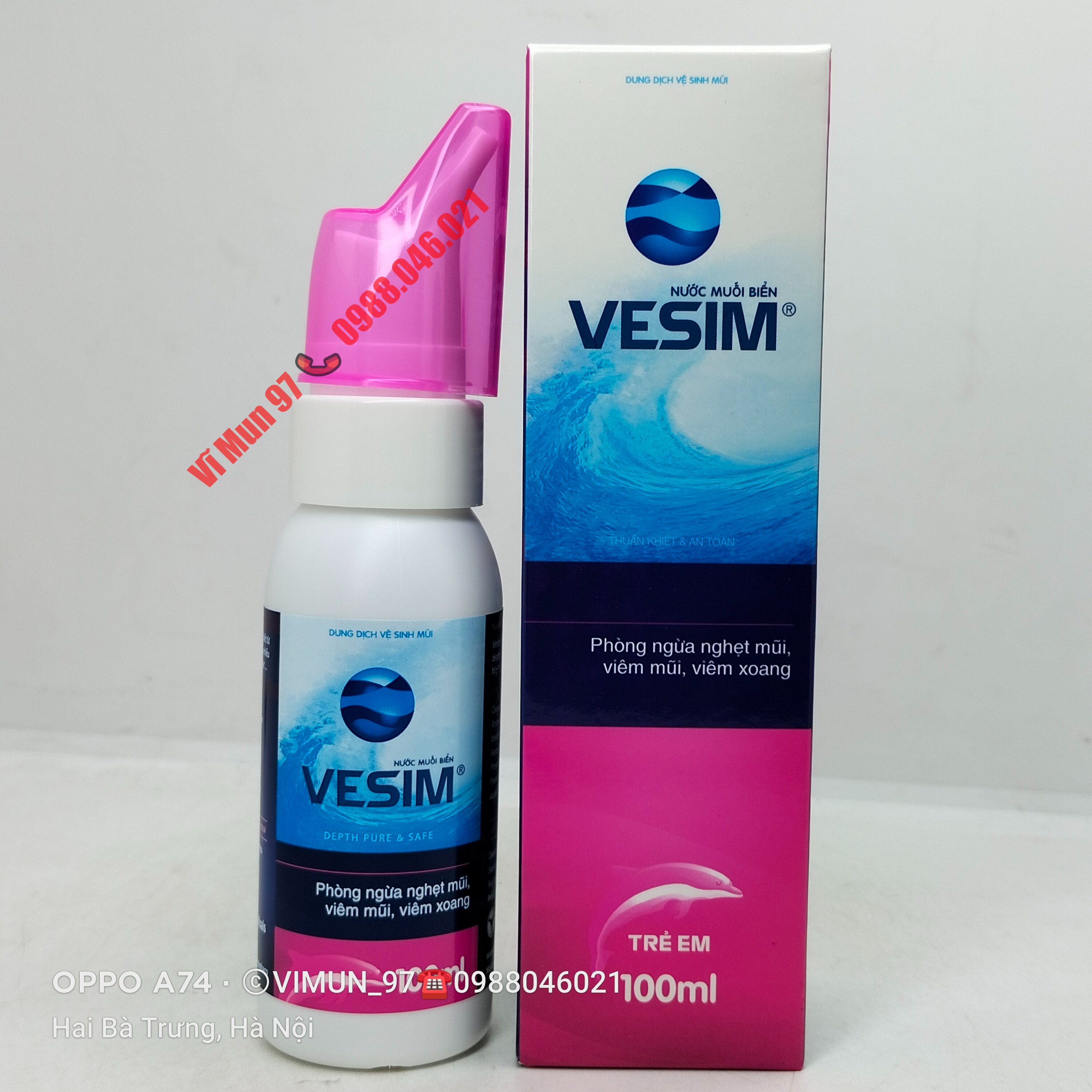 Dung dịch vệ sinh mũi nước muối biển VESIM trẻ em