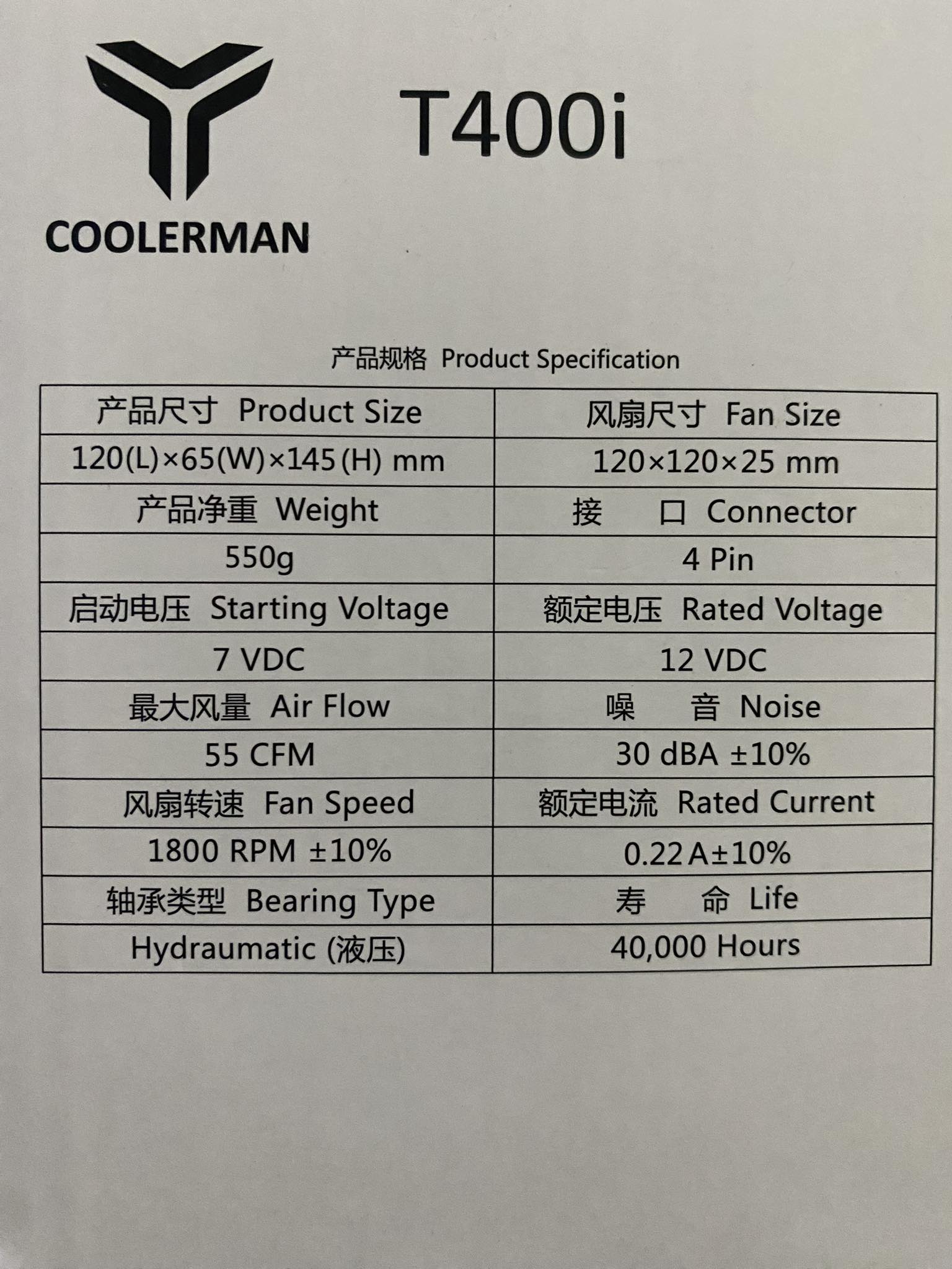 Tản khí CPU Coolerman T400i led RGB màu đen full socket