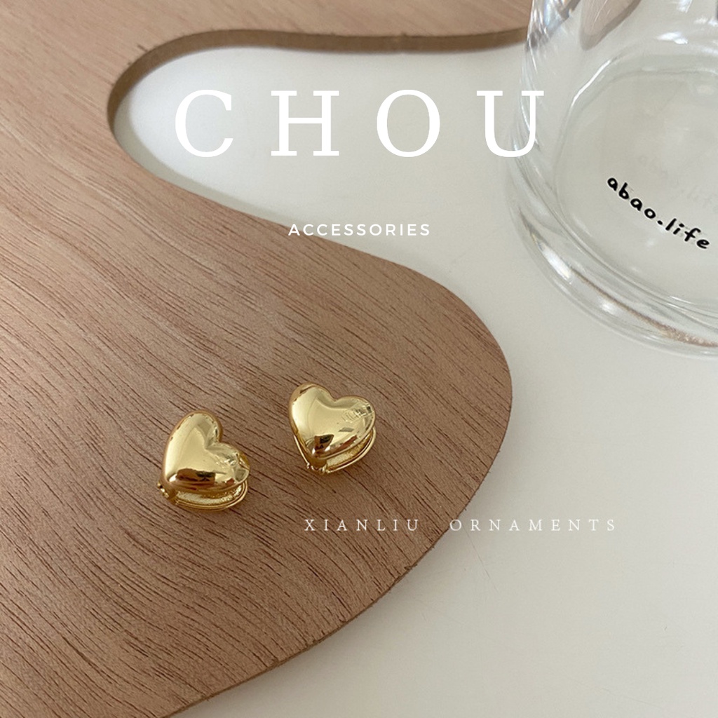 Bông Tai Nữ Hình Trái Tim | CHOU ACCESSORIES |