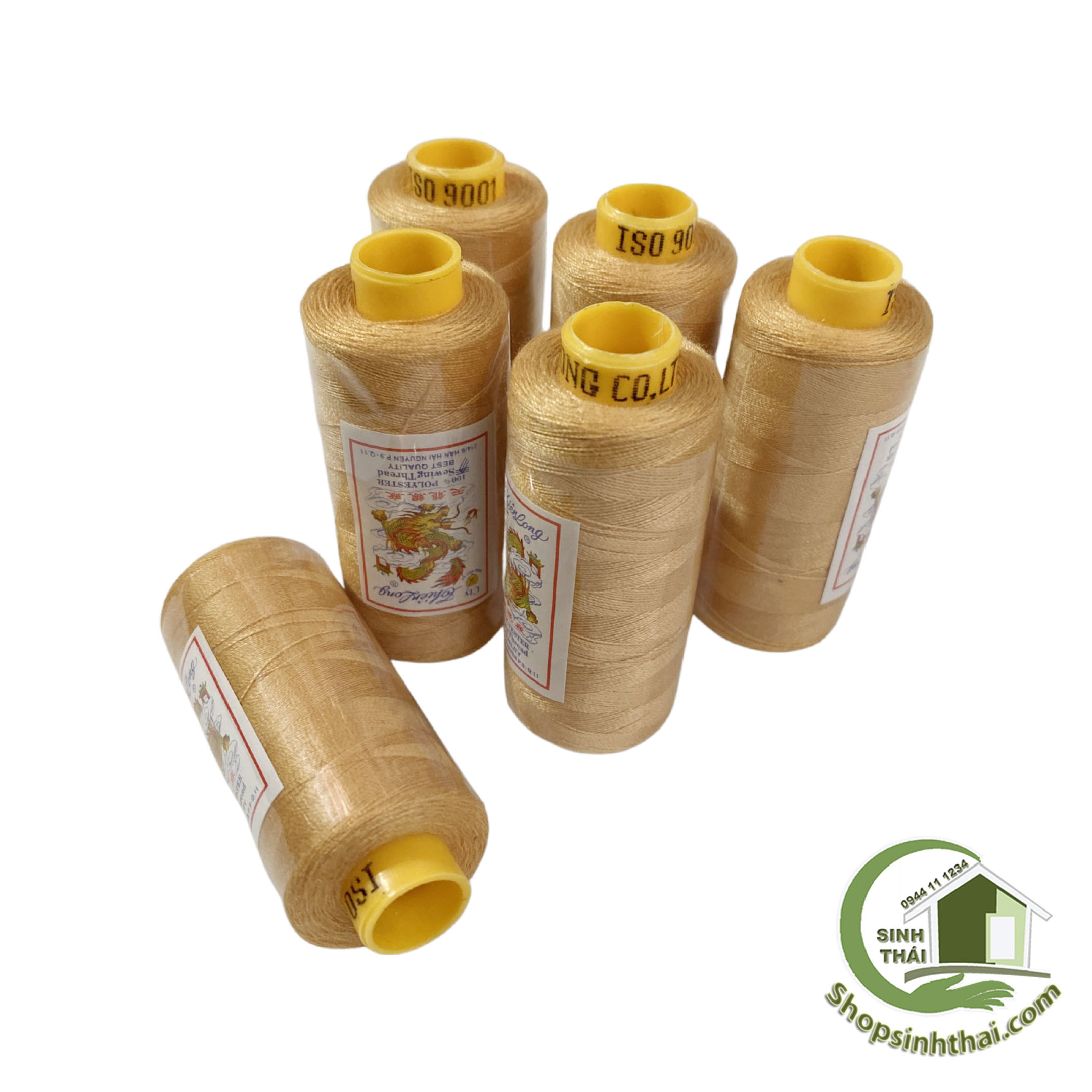 Cuộn chỉ may nhỏ màu vàng cam