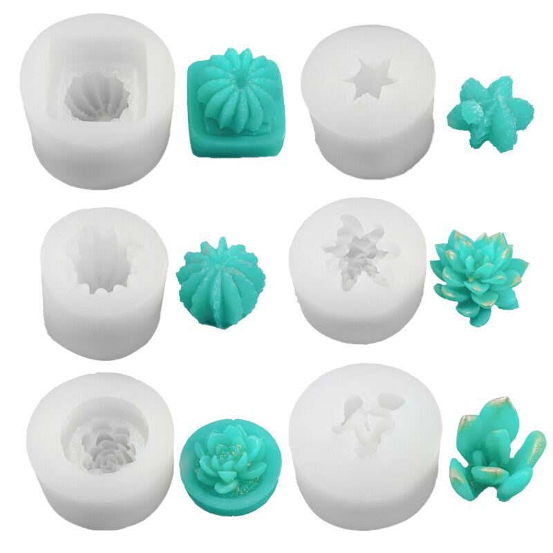 Mix Style Succulent Plants Candle Silicone Mold DIY Resin Cupcake Chocolate Epoxy Sugar Clay Mould.