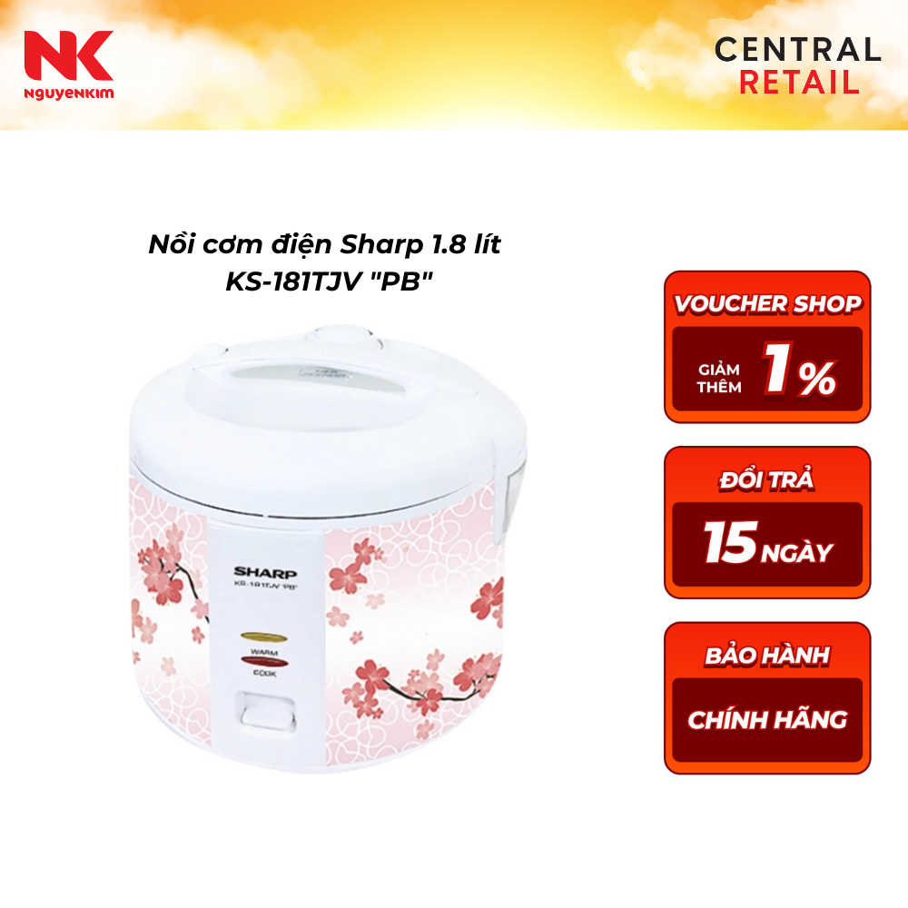 Nồi cơm điện Sharp 1.8 lít KS-181TJV "PB"